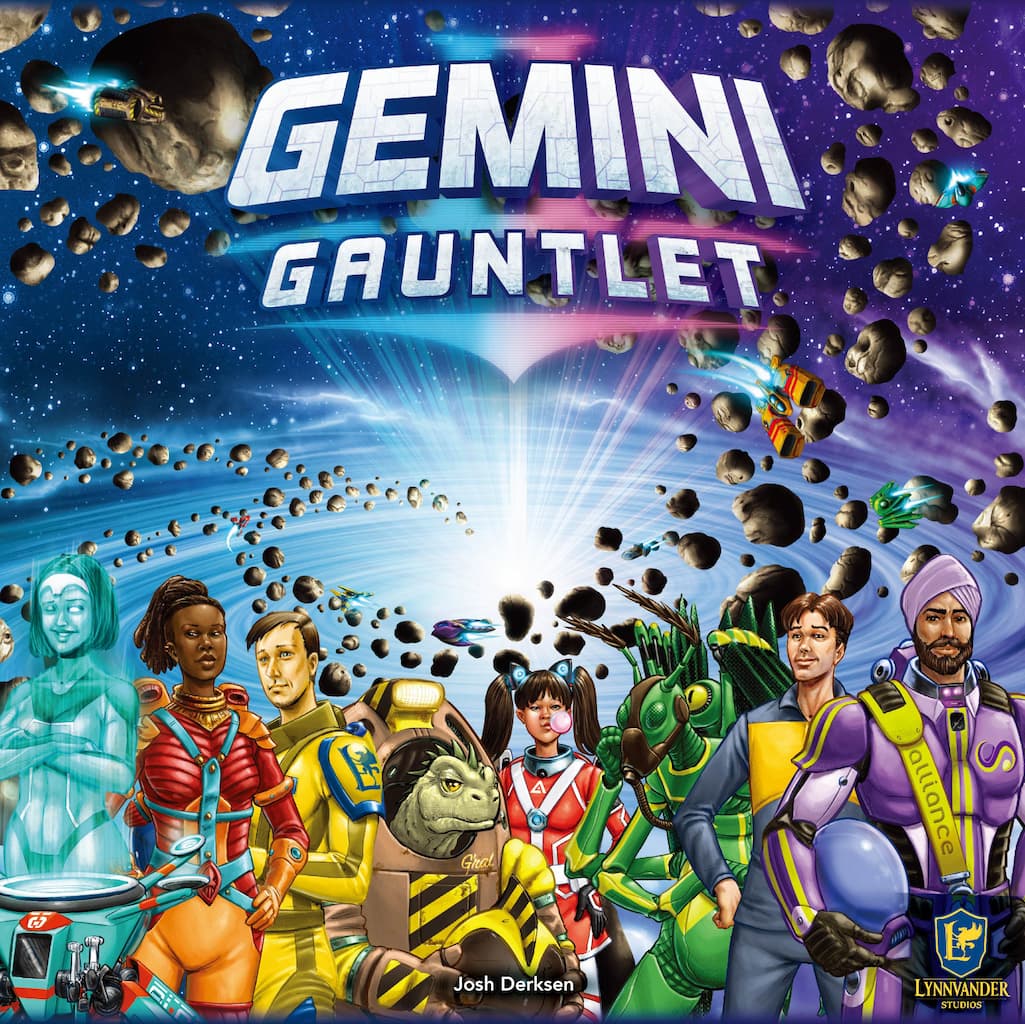 Gemini Gauntlet was published by Lynnvander Studios and the board game manufacturer was Boda Games Manufacturing.