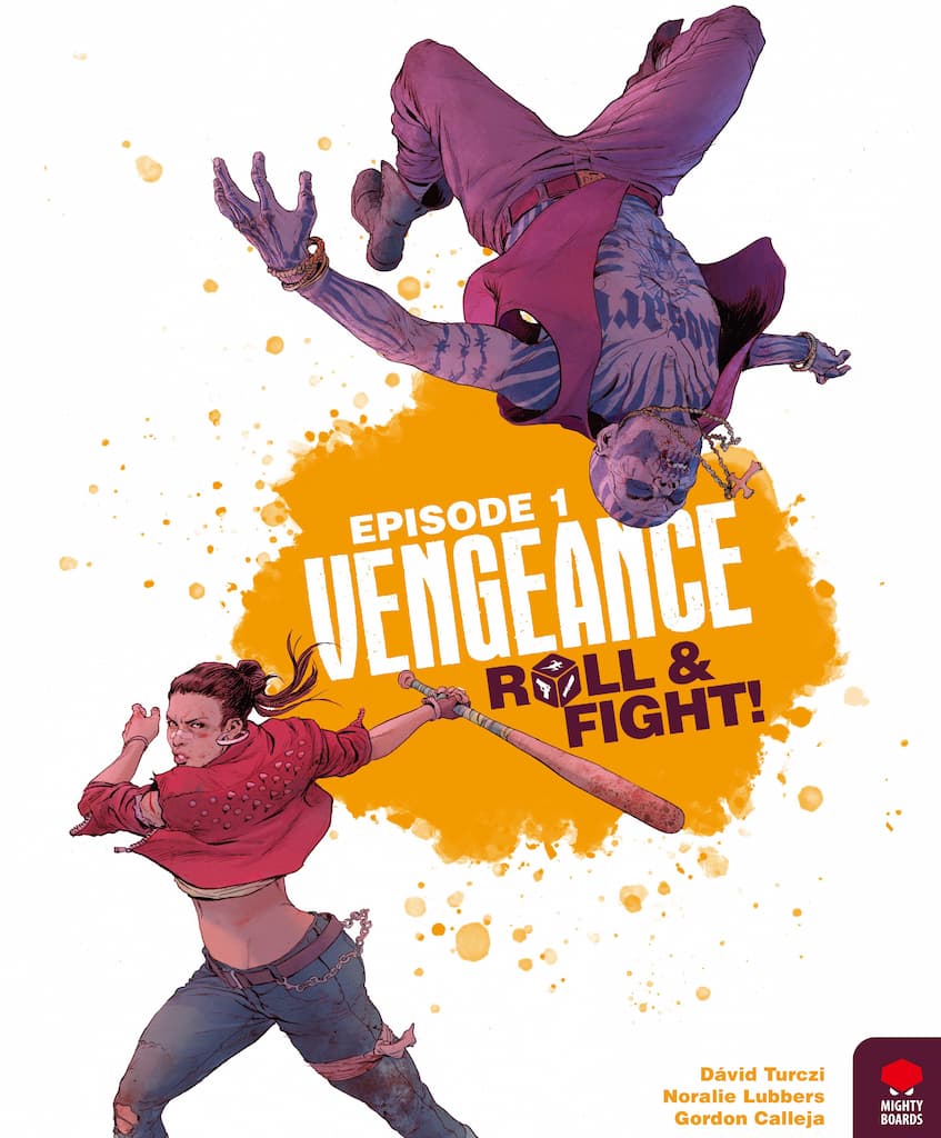 Vengeance: Roll & Fight Episode 1 was published by Mighty Boards and the board game manufacturer was Boda Games Manufacturing.