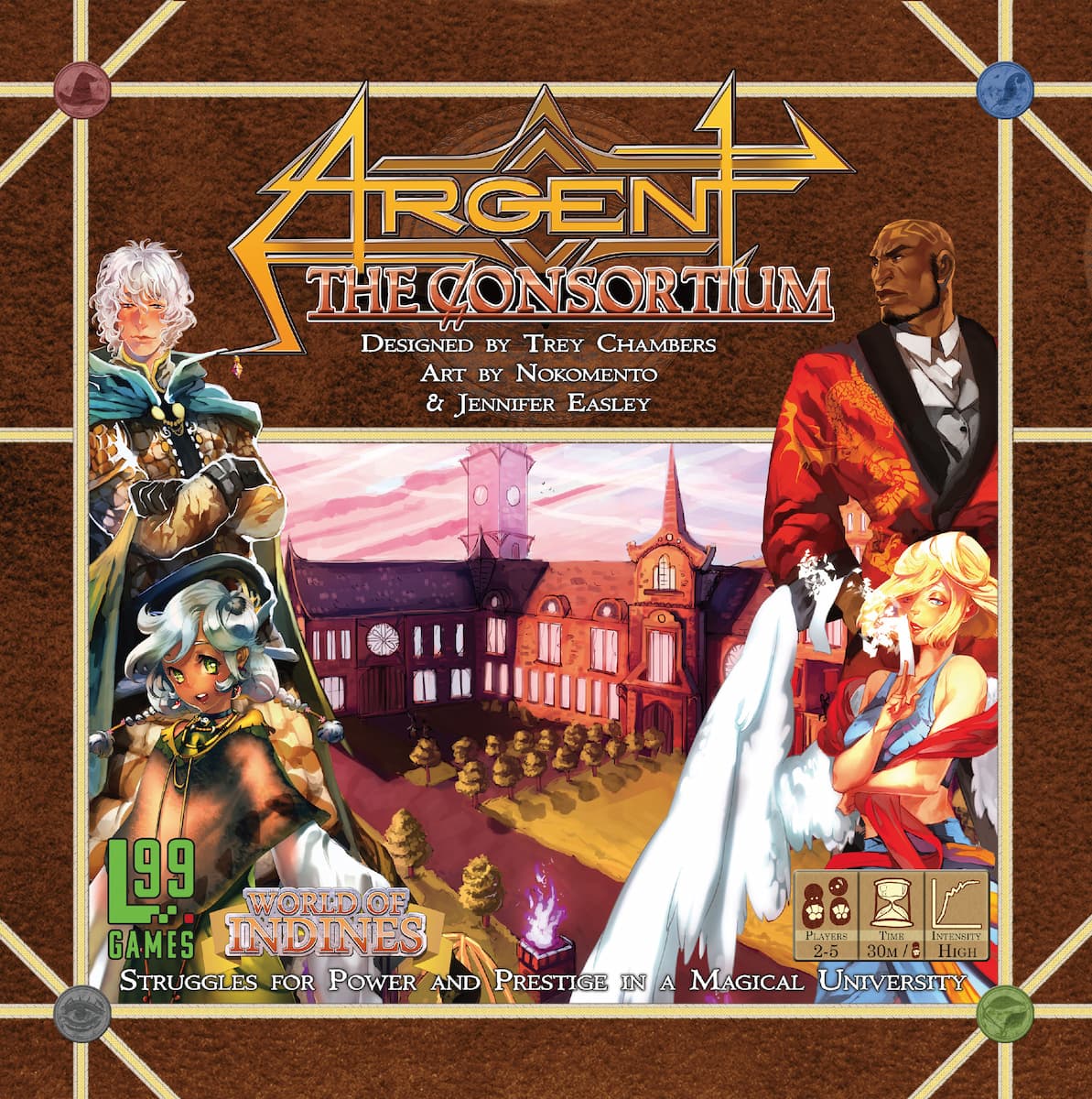 Argent The Consortium the board game was manufactured by Boda Games Manufacturing.