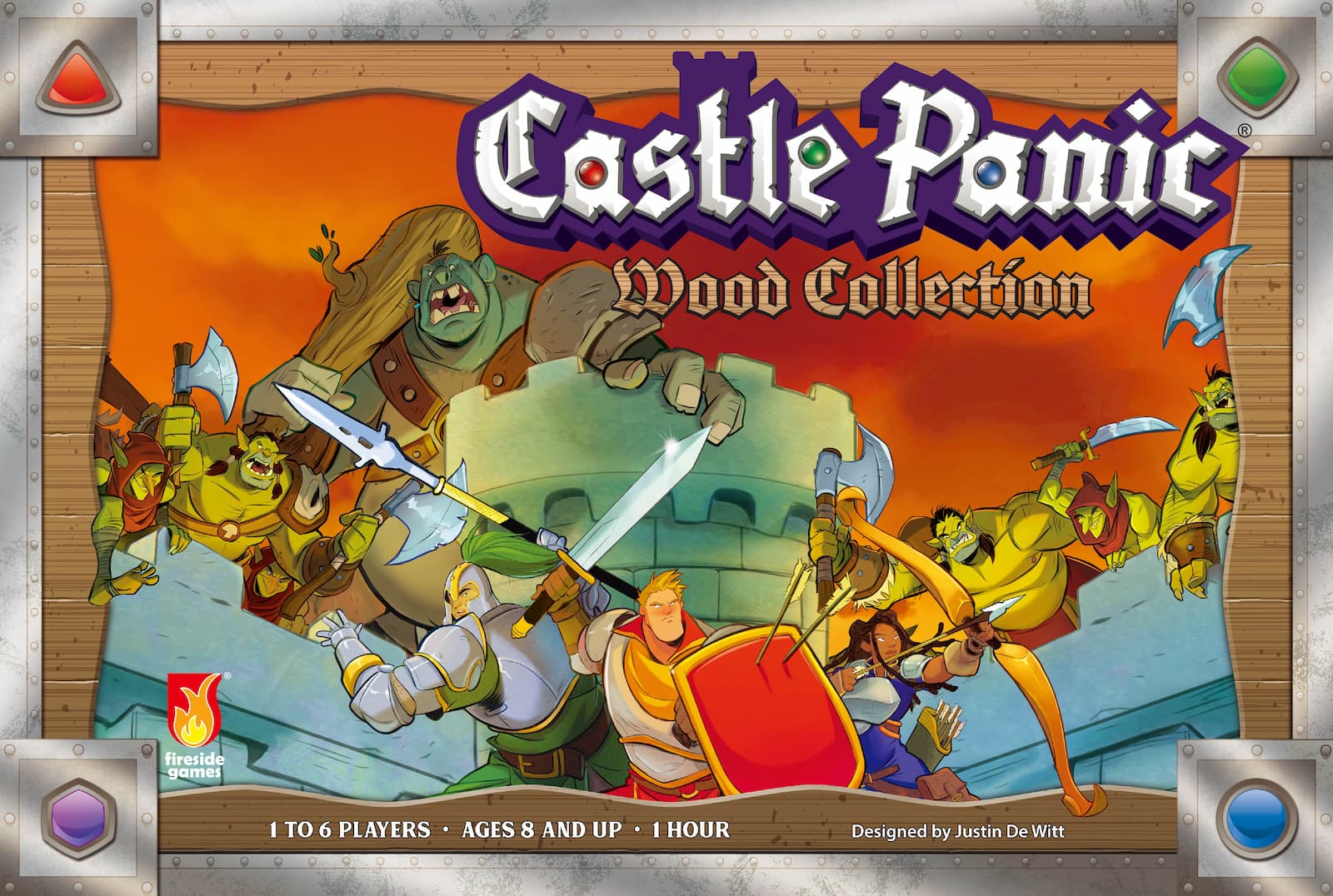 Castle Panic Wood Collection the board game was manufactured by Boda Games Manufacturing.
