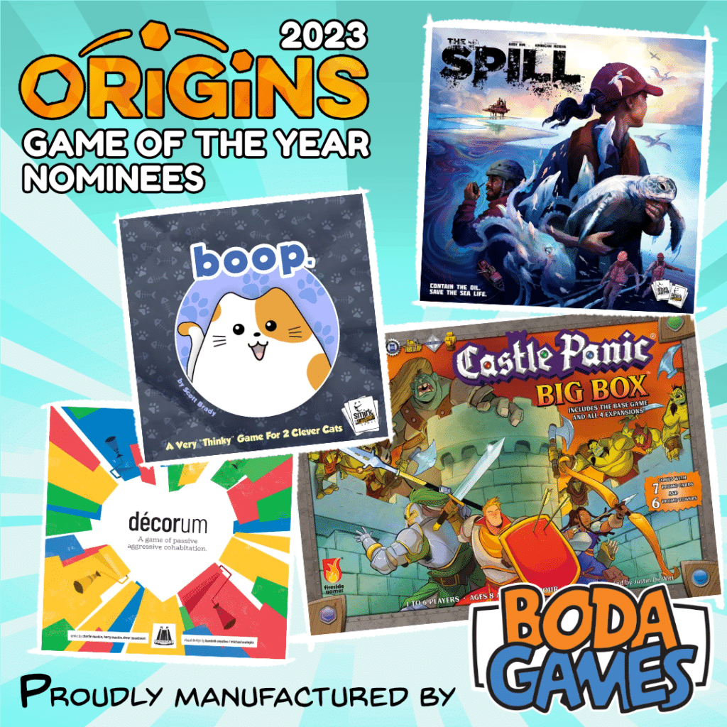 Origins 2023 Game of the Year nominations - Boda Games Manufacturing